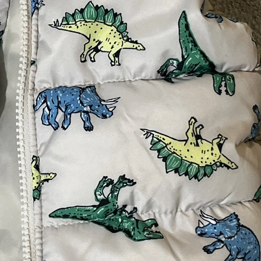 Dinosaur Puffer Vest For Infants Size 3 - 6 Months Old Navy T-Rex